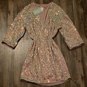 H&M Multicolor Sequin Mini Party Dress XS NWT